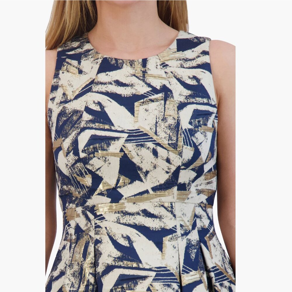 VINCE CAMUTO Jacquard Abstract Print Fit and Flare Mini Dress, NWT - Picture 5 of 14